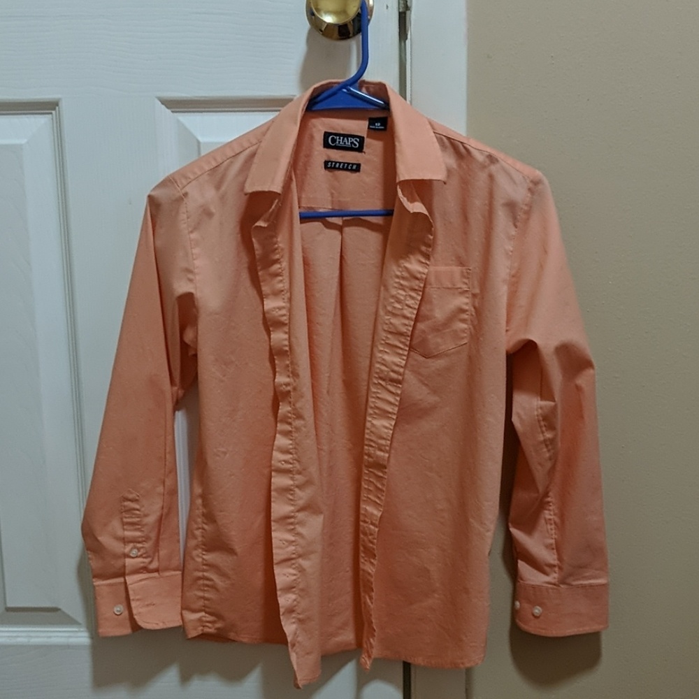 🌷Chaps boys dress shirt size 12 orange/pink color